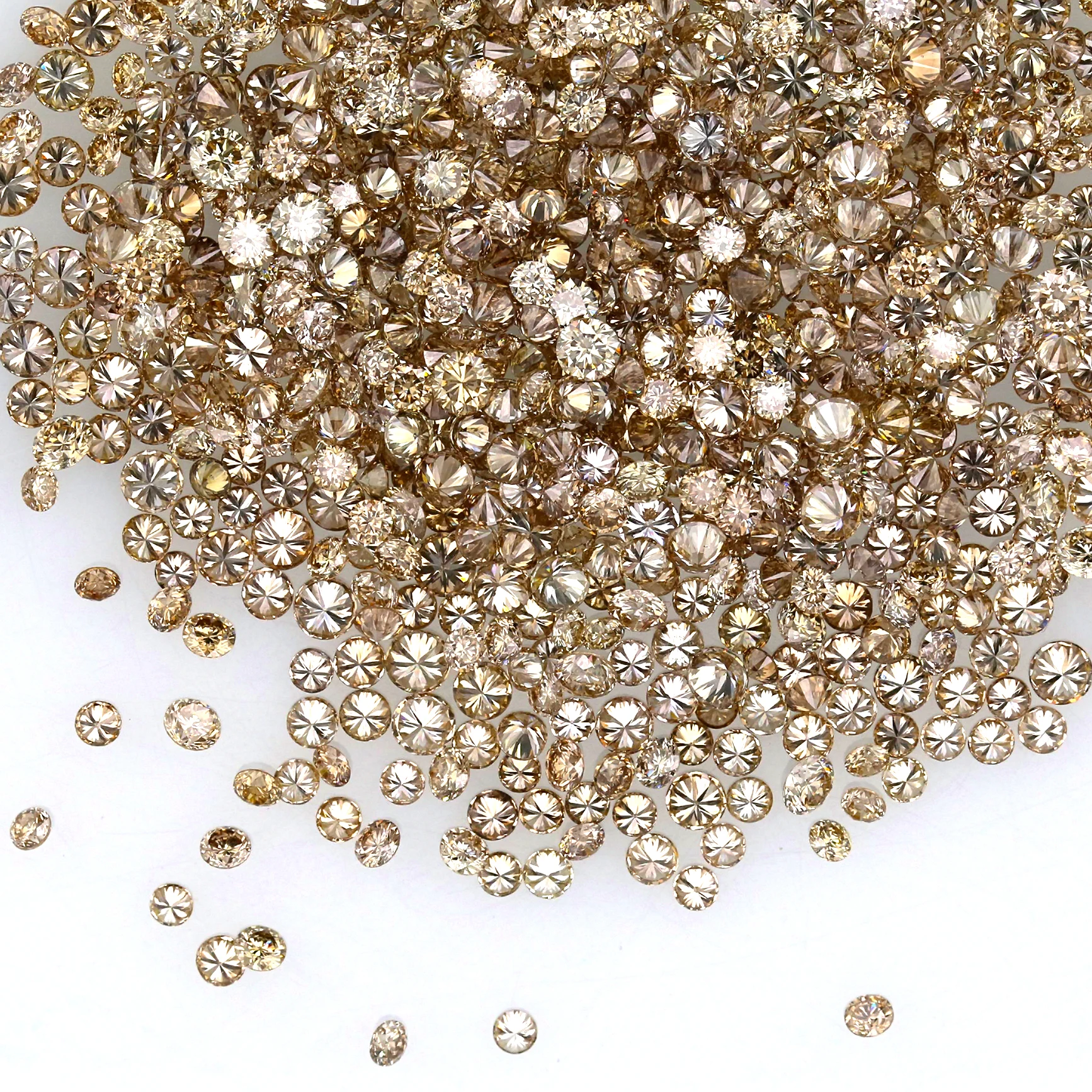 C4 C5 TLB 0.7 to 3.3 MM Brown Color Natural Round Cut Diamond Champagne Diamonds