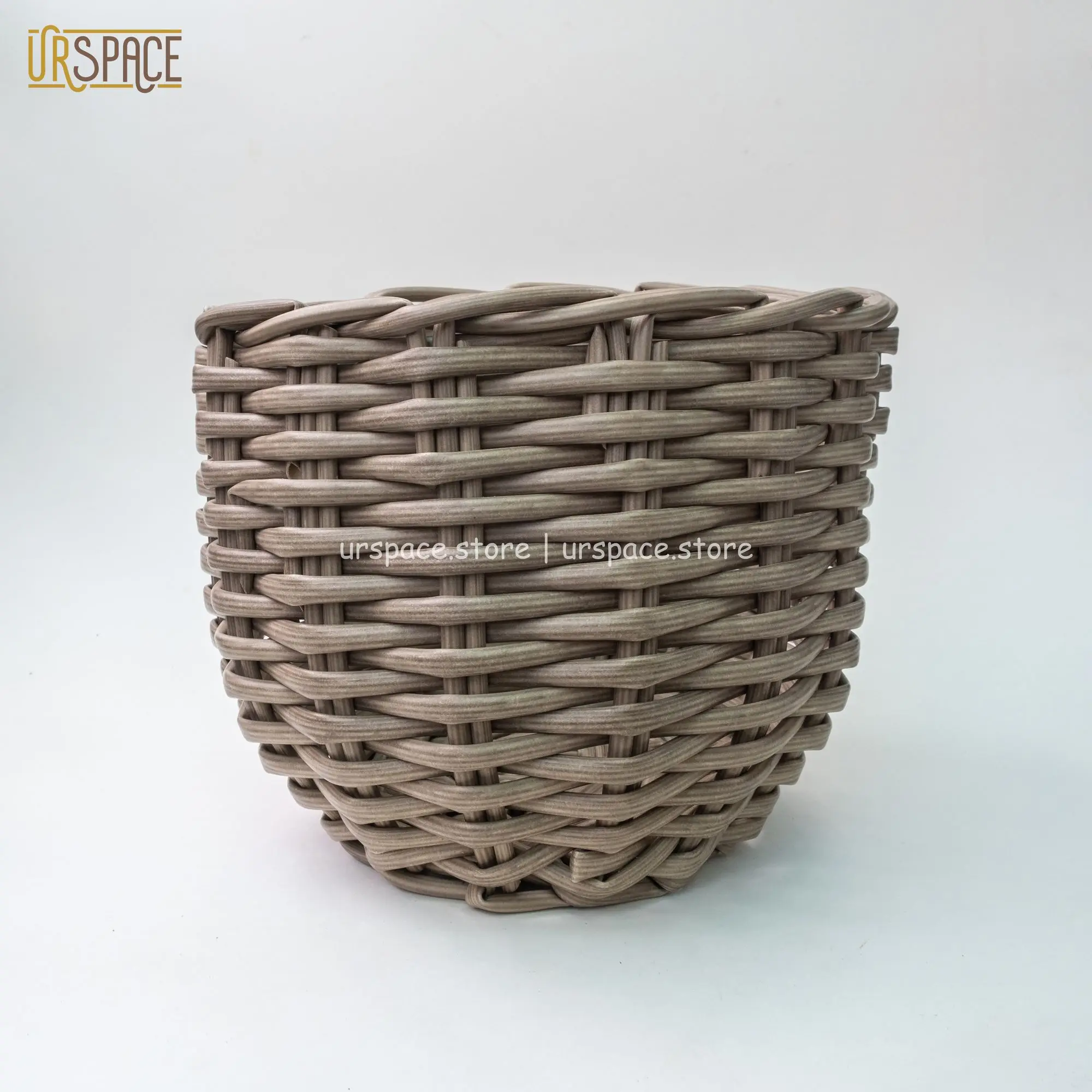 Wholesale ODM/OEM price feature service factory wicker storage baskets Single Resin Small Round Basket With Handle from Vietnam