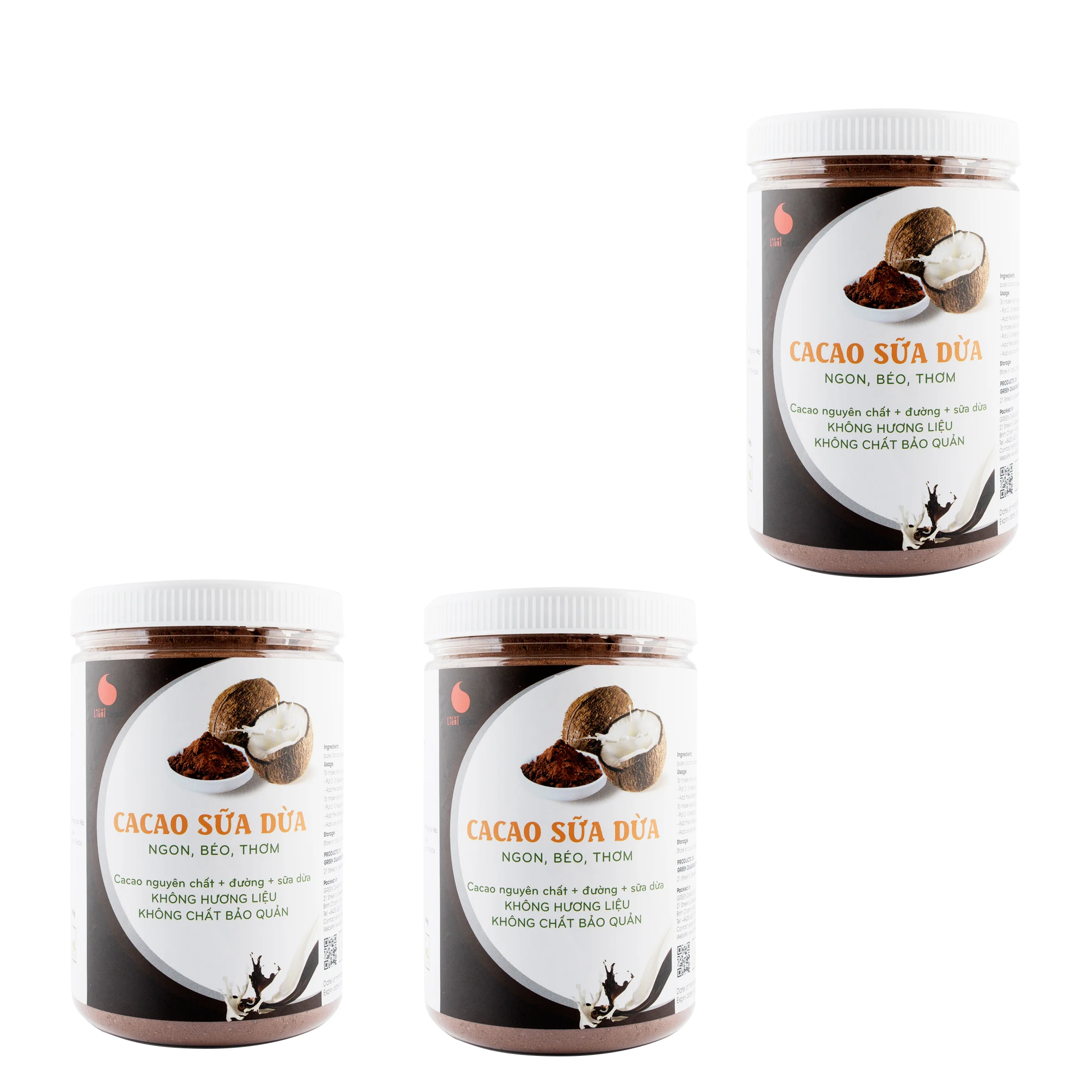 
High quality CACAO Coconut Jar 550g Raw Cocoa Powder Shelf Life 24 months Chocolate taste 