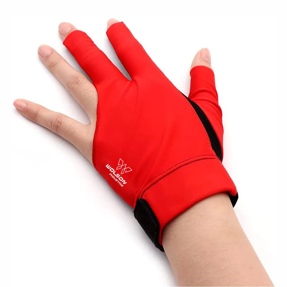 Custom Durable Non-Slip Breathable 3 Finger Billiard Accessories Snooker Gloves For Professional Table Player for Men and Women