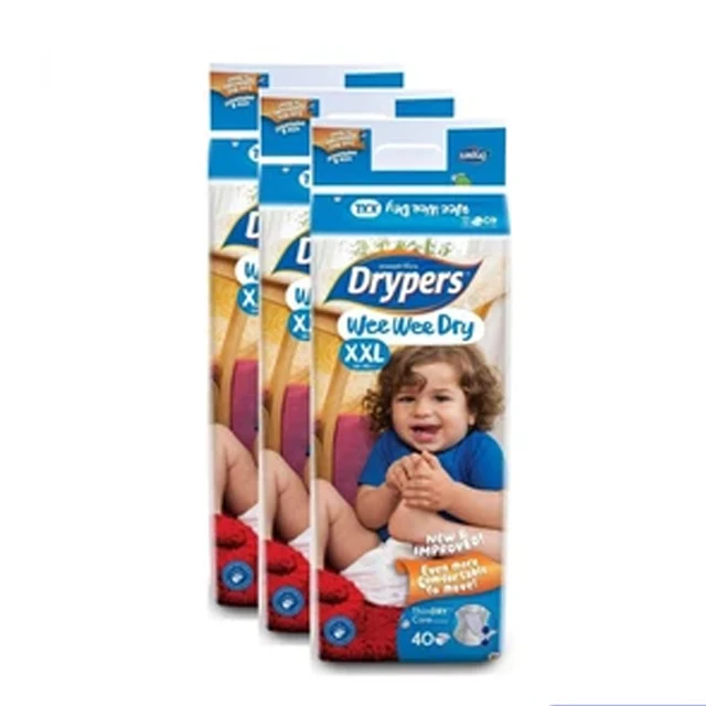 Drypers Wee Wee Dry Baby Diapers Brand Malaysia Wholesale 3pack X 40pcs