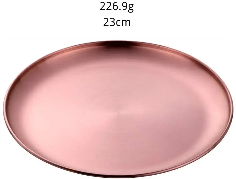 Indian factory round wedding food plate stainless steel rose gold charger plate cheap price