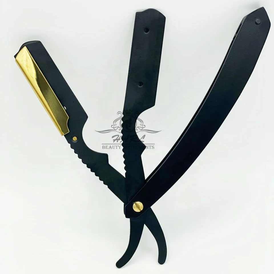 Safety Razors for Men Wet Shaving Products Private Label Single Blade Black And Spine Gold Color Barber Razor