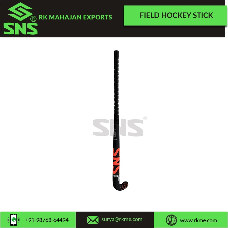 90% Carbon 5% Fiberglass and 5% Kevlar Made 3K Carbon Weave Layered Premium Customisable Field Hockey Stick