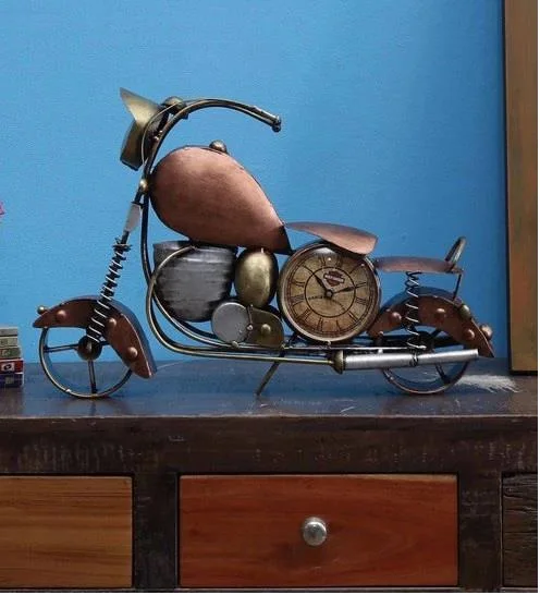 DEVID BIKE WATCH 4' TABLE DECORE Amazon Hot Selling Decorative Metal Antique vintage Luxury Party Office Home Table decoration