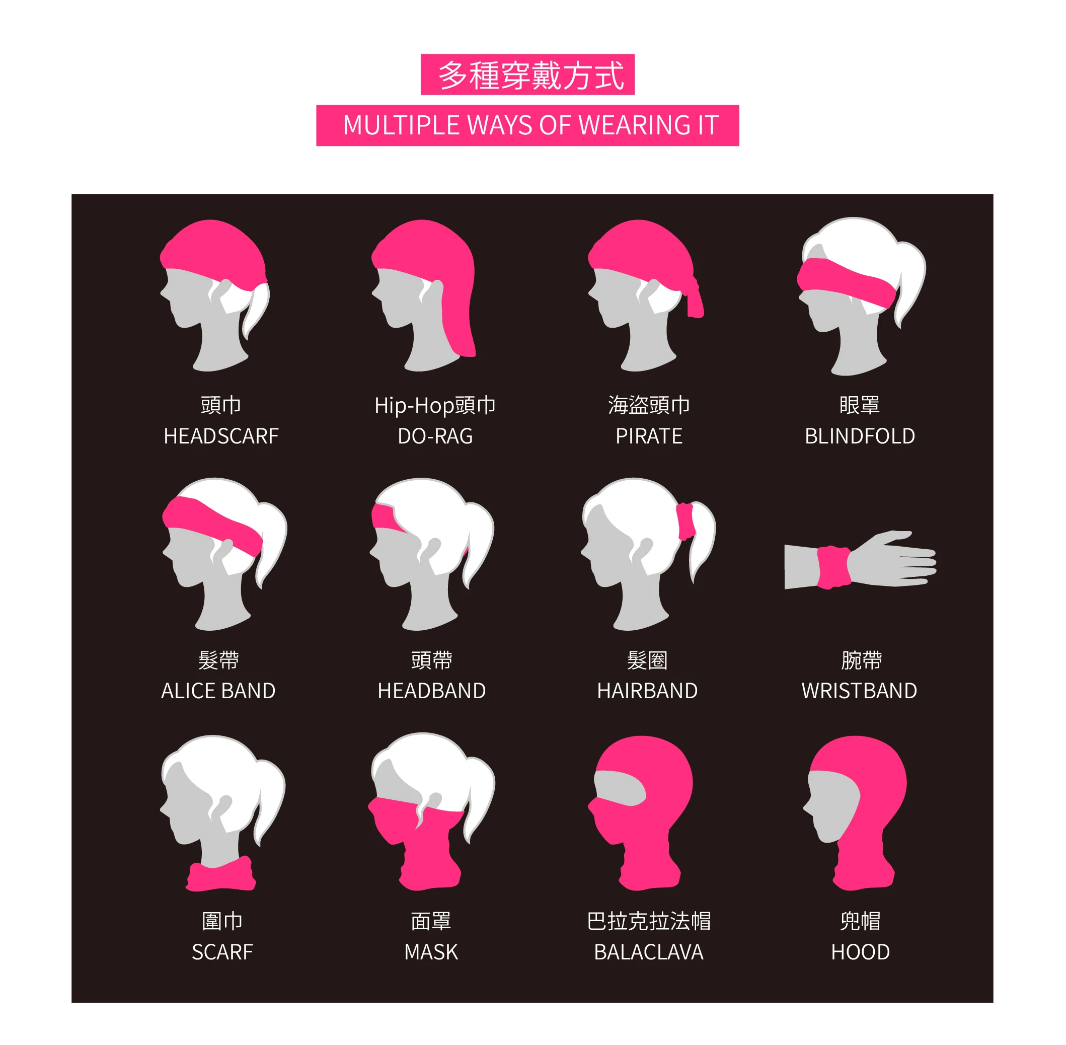 BOBA CHiC multifunctional headwear headband Taiwan bubble tea