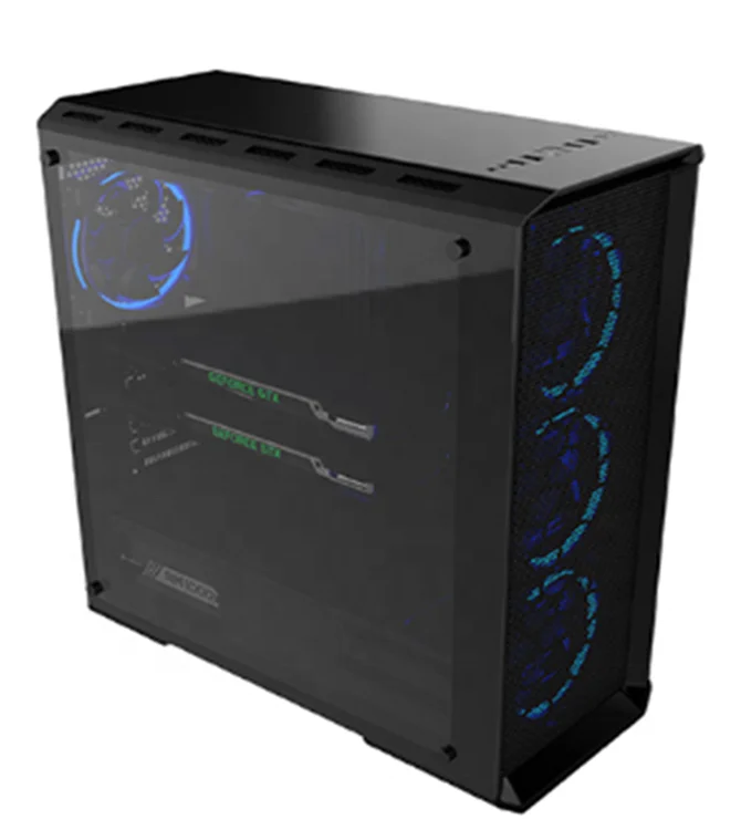 Железный Mesh PC Tower Gaming Case с закаленным стеклом