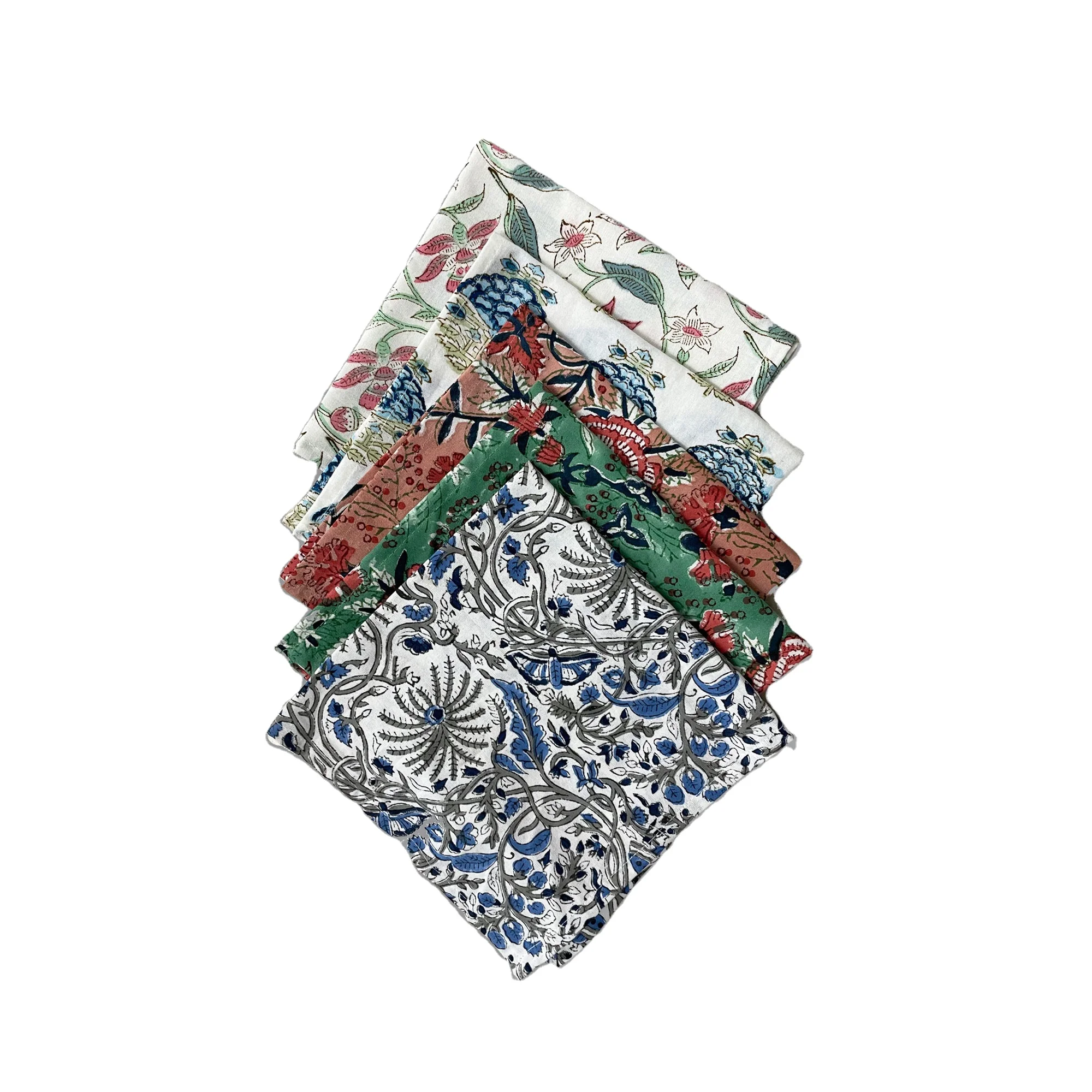 Оптовая продажа индийских хлопковых цветочных салфеток с цветочным принтом