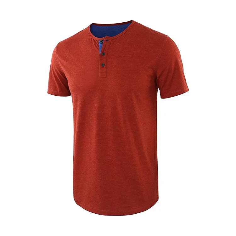 Latest Fashion custom-made Street Wear Henley Shirt Plus Size  Printing embroidery  Wholesale Henley Shirt