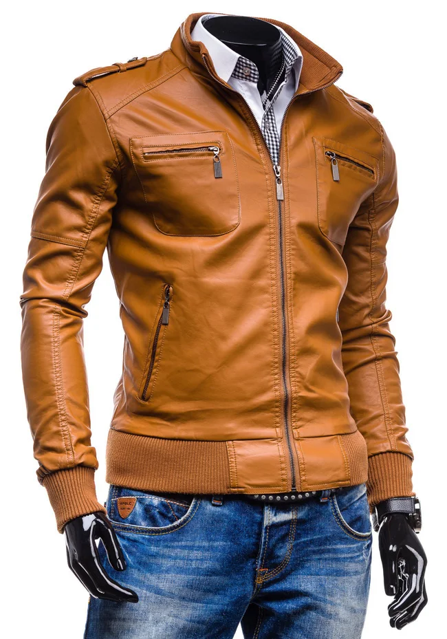 Оптовая продажа 2021 новейший дизайн зимняя куртка кожаная Повседневная модная мужская мотоциклетная