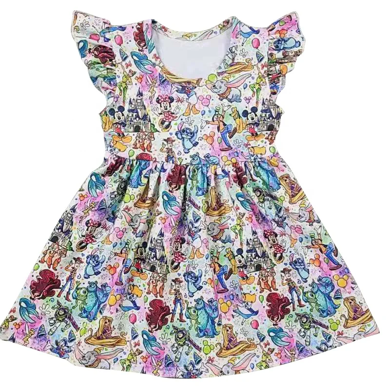Baby Dress Girl Clothing Summer New Children Cotton Cartoon A-line Dress Kids Clothes Princess Tutu Dress 0-12 Years