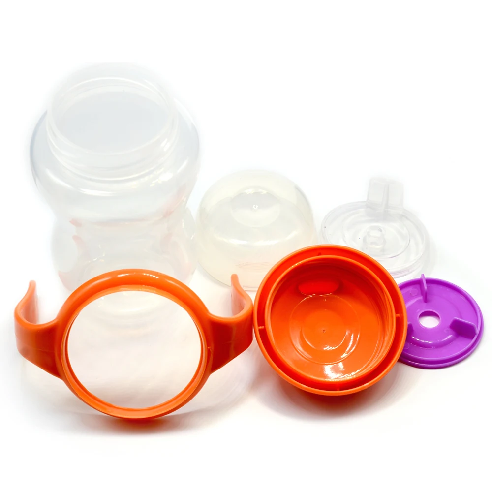
Dongguan factory leakproof hard spout kids plastic training sippy cups children drinking bottles 
