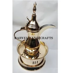 UNIQUE BRASS ARABIC DALLAH TEA COFFEE POT MANUFACTURER FROM INDIA COFFEE & TEA SETS EID DECOR GIVEAWAY GIFT WITH BURNER GULF