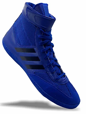 High Quality Custom Made Blue Genuine Leather Kick Boxing Shoes For