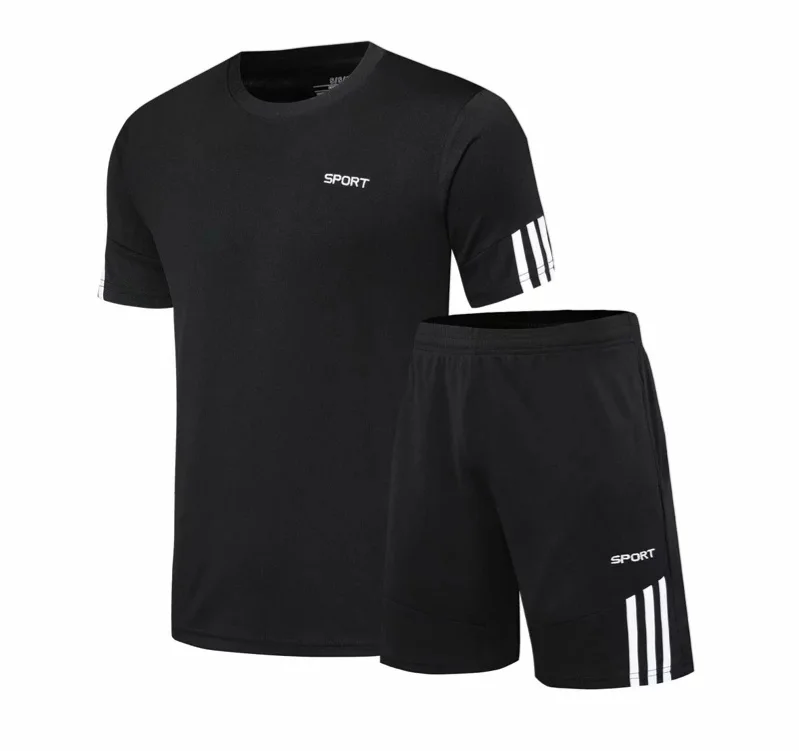 2021 Custom Men Running Shorts With Short Sleeve T-Shirt  two Piece set Jogging Set