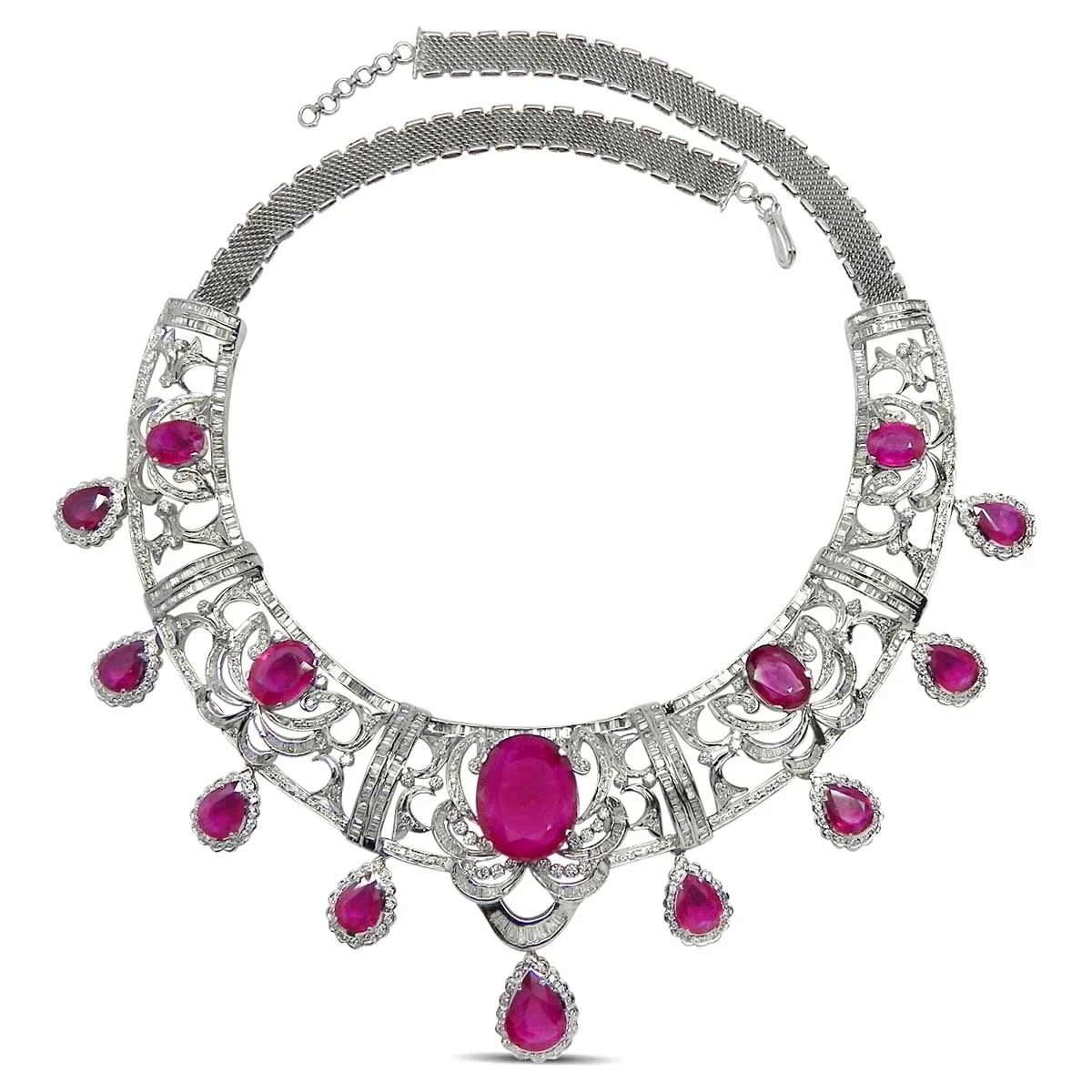 Necklace set High Cost Performance Best Price real gold necklace Gold diamond necklace Set traditional Wear Diamond with Ruby