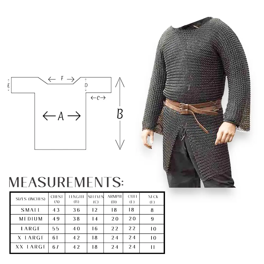 Customizable Three-Quarter Sleeve Chainmail Armor Mild Steel Original Indian Manufacture Ring Rivets Chainmail Metal Crafts