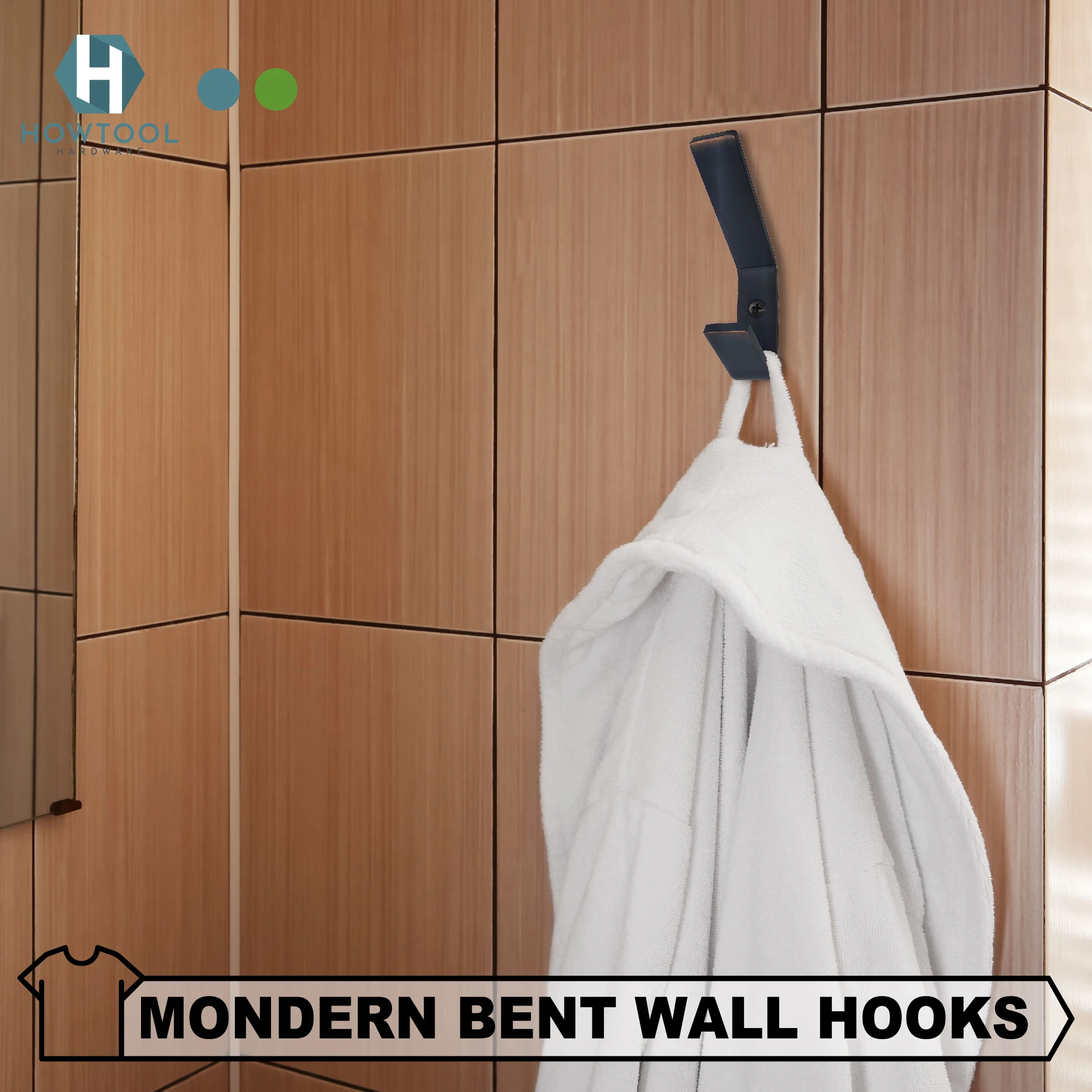 HOWTOOL A334  Decoration Farmhouse Rustic Metal Double Utility Hook for Entryway Hallway Bedroom Living Room