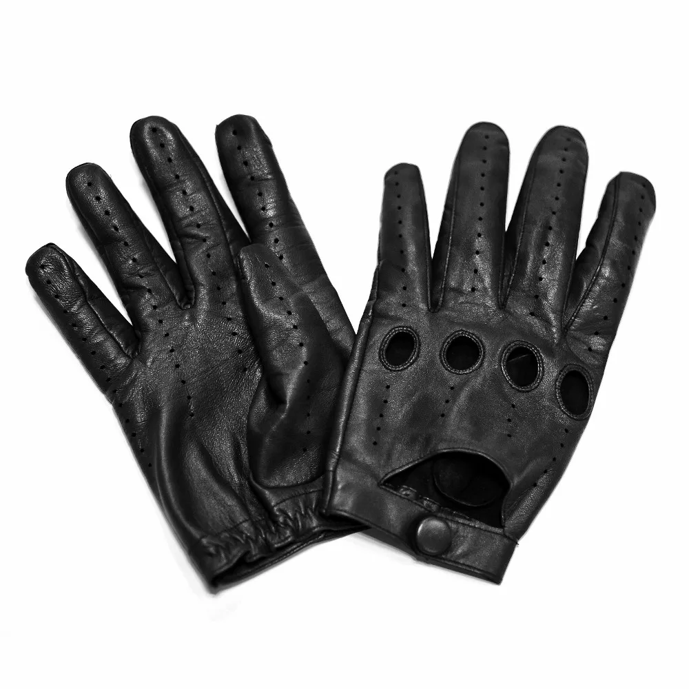 Cheap smartphone mens unlined driving leather gloves with holes