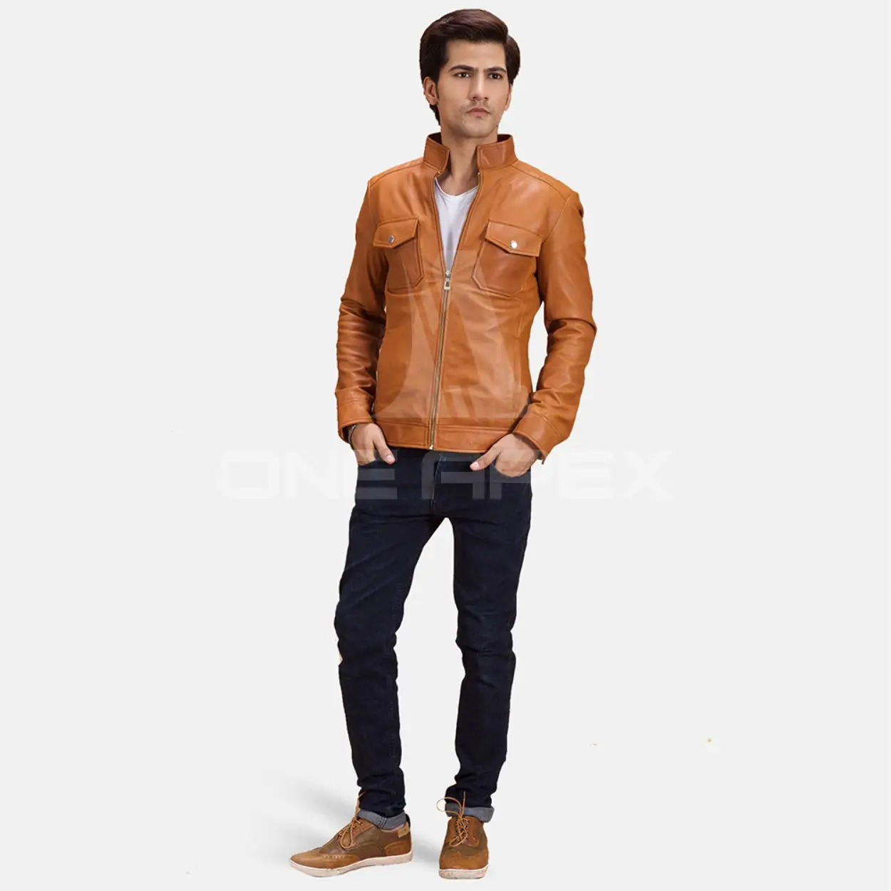 2021 Wholesale Men Casual Jacket Plus Size Coat Big/Tall Size Original  Leather Jacket Coat For Men by One Apex