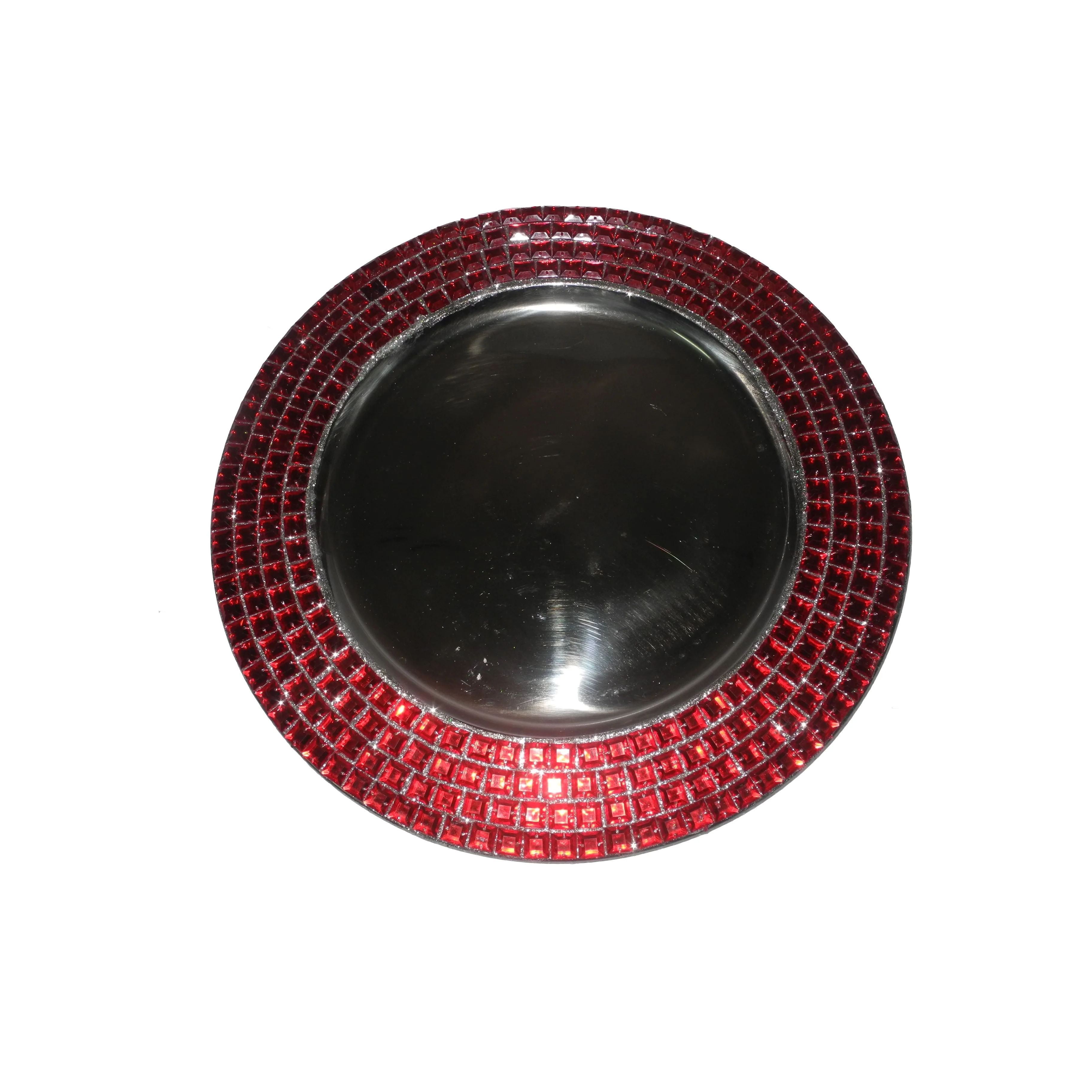  Королевский Отель обеденный стекло появились алмаз границы Декор посуда подставочная тарелка Глянцевая блестящая нержавеющая сталь кухонной раковины