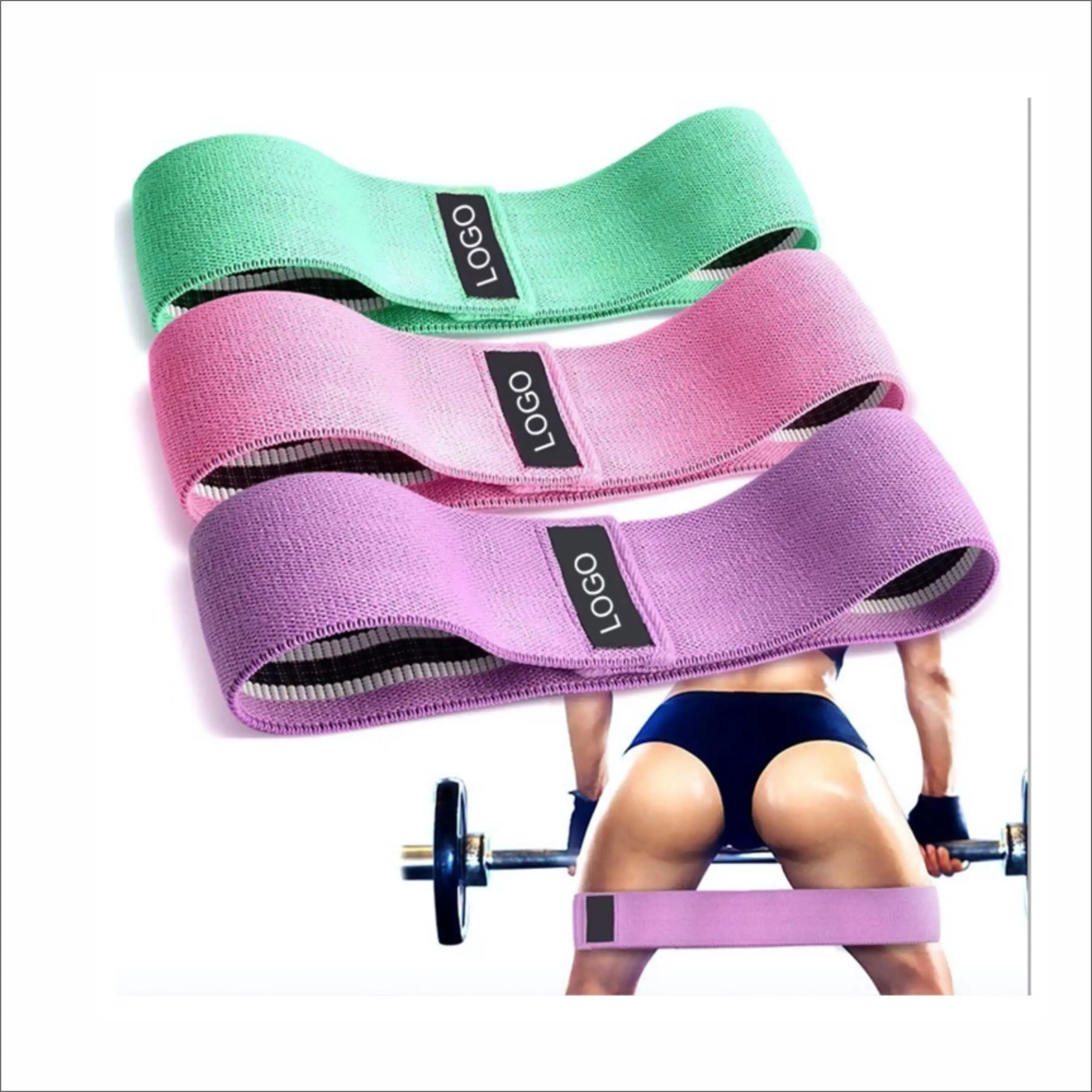 
Legs and Butt Heavy Fabric cloth Elastic Hip circle Resistance Bands 