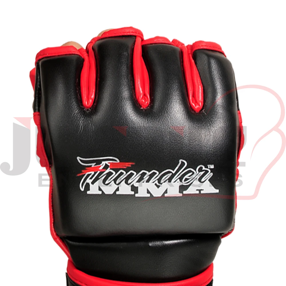Custom Logo PU MMA Sparring Boxing Gloves red and black half finger gloves weight lifting OEM ODM manufacturer