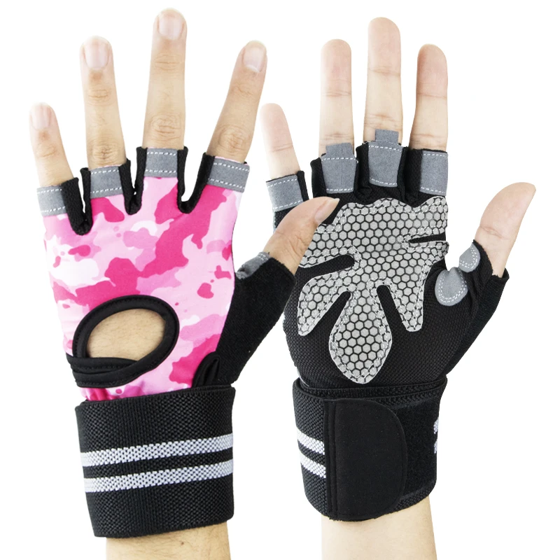 Custom Logo Weightlifting Gloves For men Women With Wrist Wraps Workout Gloves Gym Glove Wrist Support