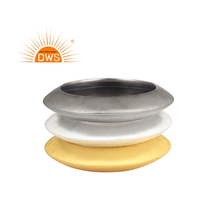 Designer Gold Silver and Black Oxidized Brass Statement Boho Bangle Set of 3 Piece Jewelry Manufacturer  Classic Collection