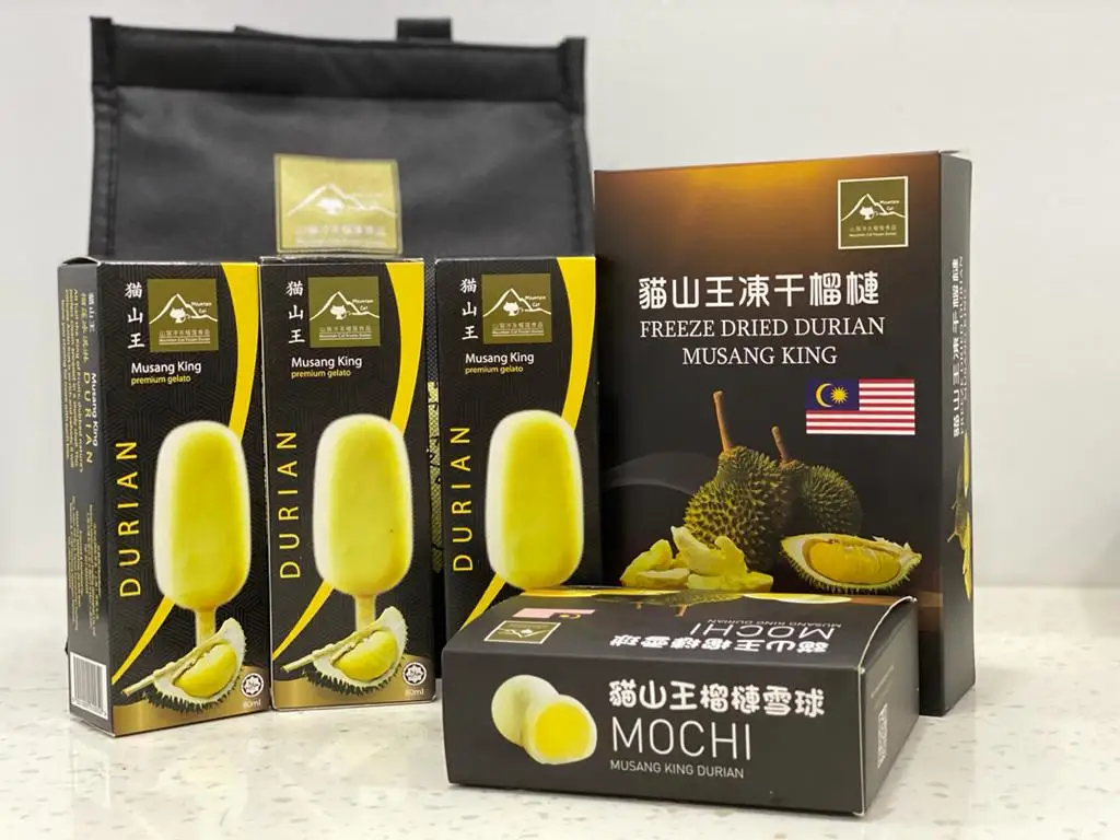 
Popsicle Stick Frozen Durian Premium Musang King Gelato Ice Cream from Fresh Durian Fruit D197 80ml 