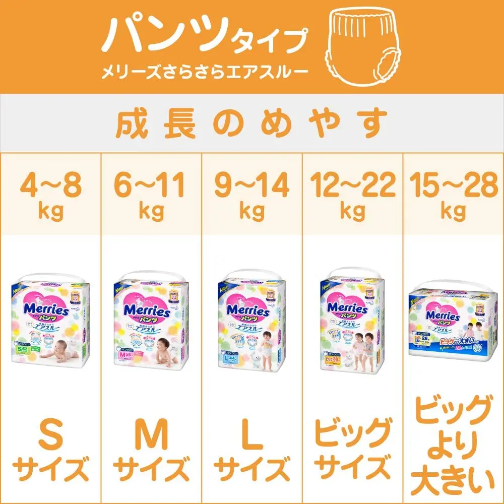 Hot selling baby products Kao Merries diapers baby life Japanese mother No.1 choice great baby good price High quality brand