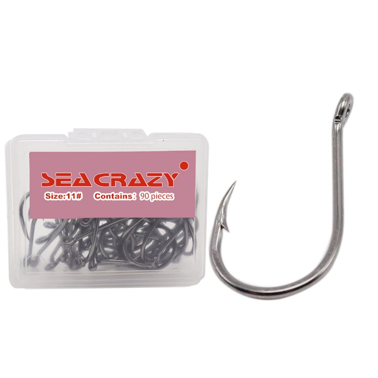  Factory High Carbon Steel Boxed Barbed Fishing Hooks Fish Box Hook With Circle