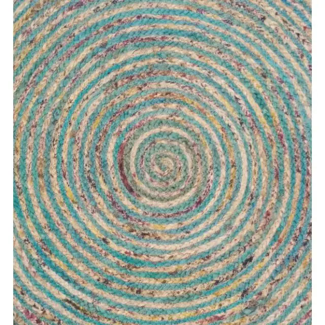 Handmade Cotton Chindi Area Round Rug Hand Braided Multi-color Cotton Area Rugs Ethnic Rug Area