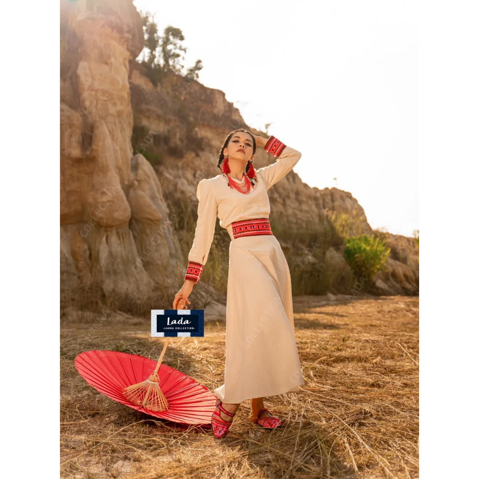 Best Seller Thai Casual Womens Dresses Premium Products Hand Made By Lada Lanna Collection 028 Lee Saw Set