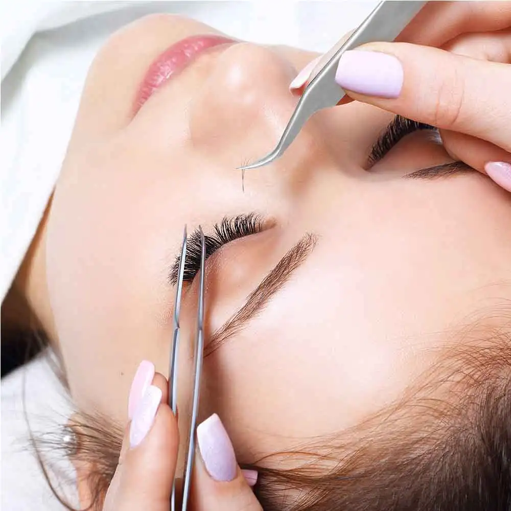 Wholesale Custom Logo Eyelash Extension Tweezers Private Label Eyelash Extension Tweezer Lash Tweezers