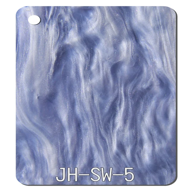 Customized Cast Clear Laser Cutting Plastic Board Marble Patterned Ripple Acrylic Sheet