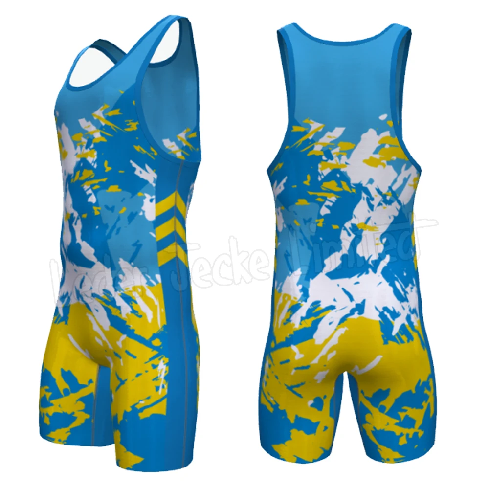 Wholesale Best Cheap Sports Team 100 Polyester Customized Logo Full Sublimated New Design wrestling singlets Men Sublimation OEM