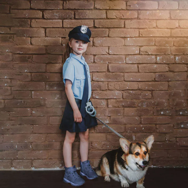 Cute Little Officer Uniform Game Children Girl Cosplay Police Costume Kids Halloween