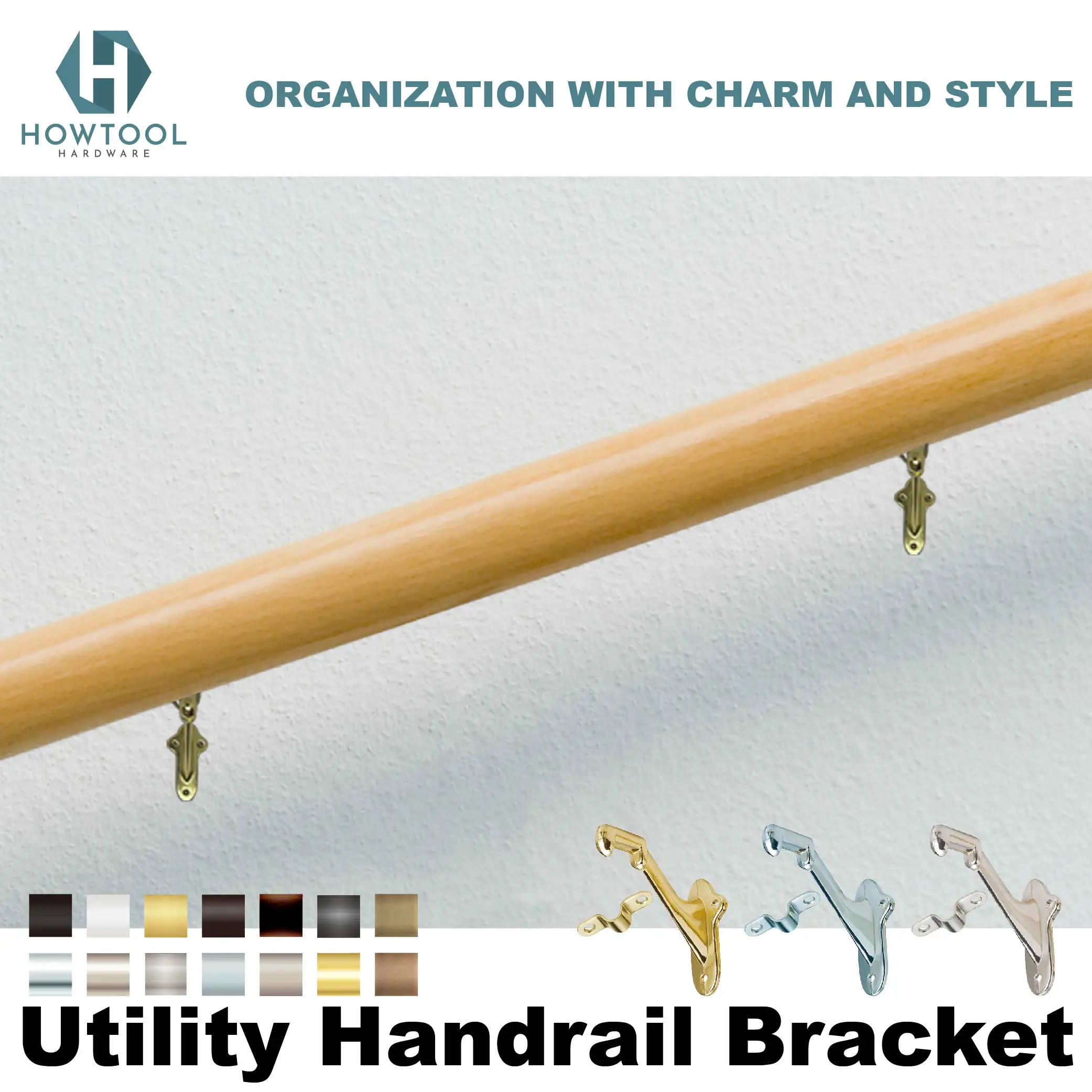 Handrail Bracket Home Staircases Utility Standard Wall Mounted Steel Zinc Construction Stair Hardware