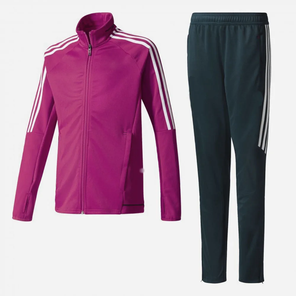 OEM Service Purple Color With Front Pockets and White Arm Stripped Design Track Suit For Men