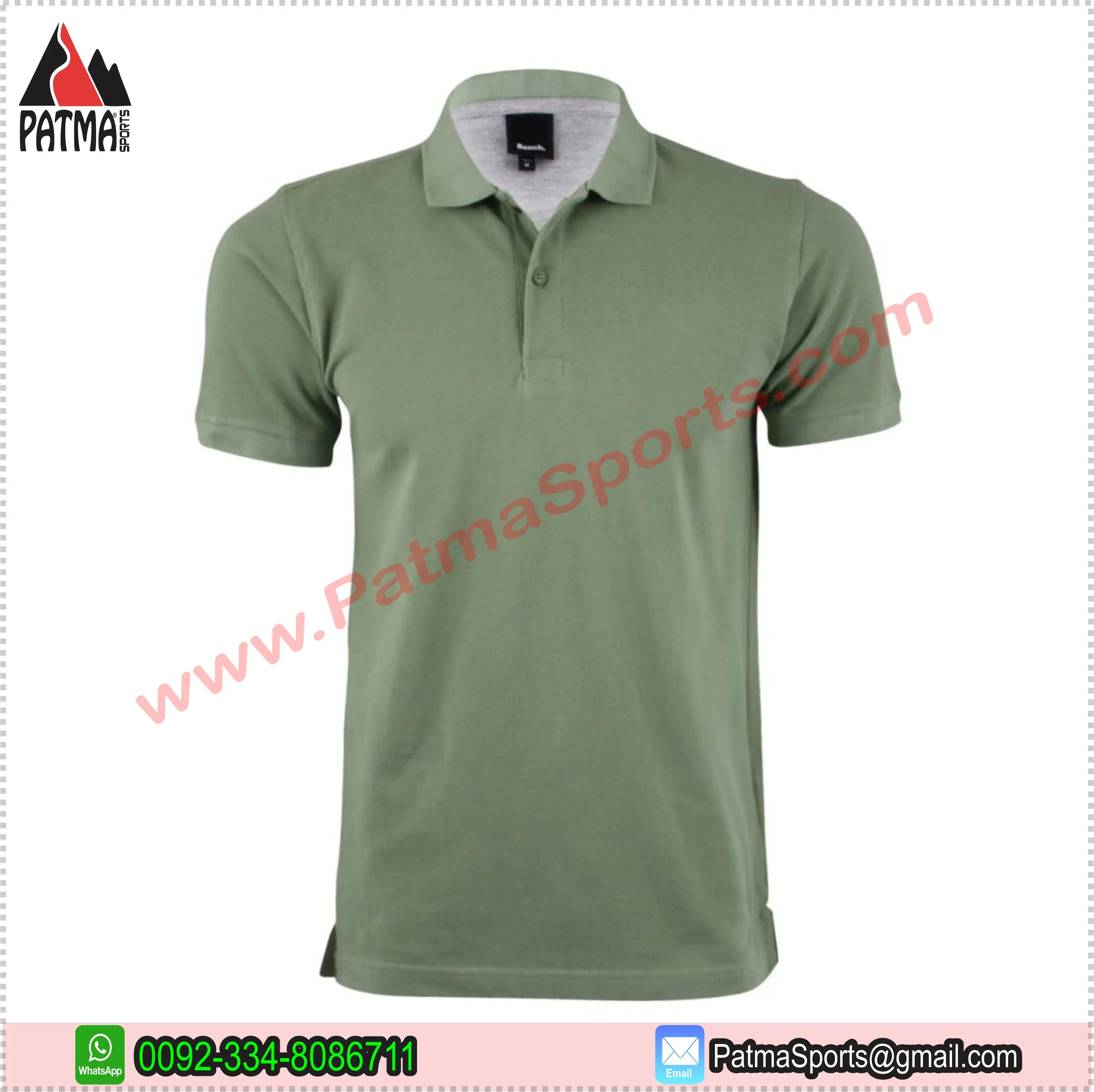 LOW MOQ OEM Team Clothing Supplier Sublimation print Design Your Own Golf Polo Shirt embroidery printed Dark Green color