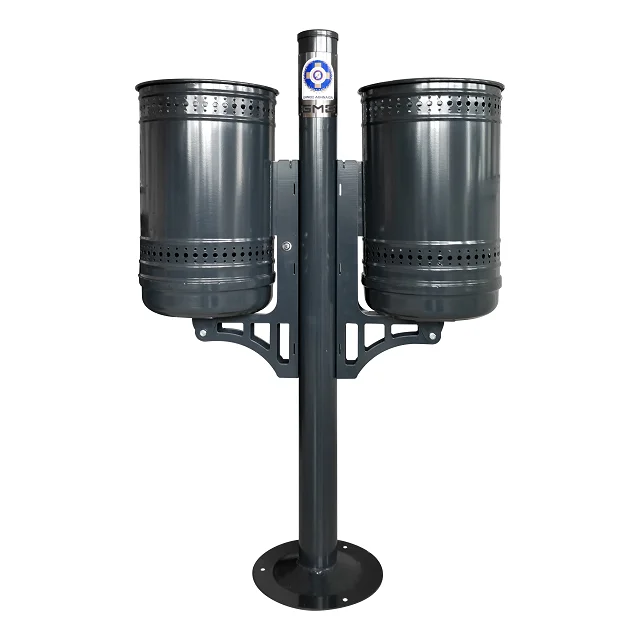 GMS 70l double  galvanized  waste bin ost mounted