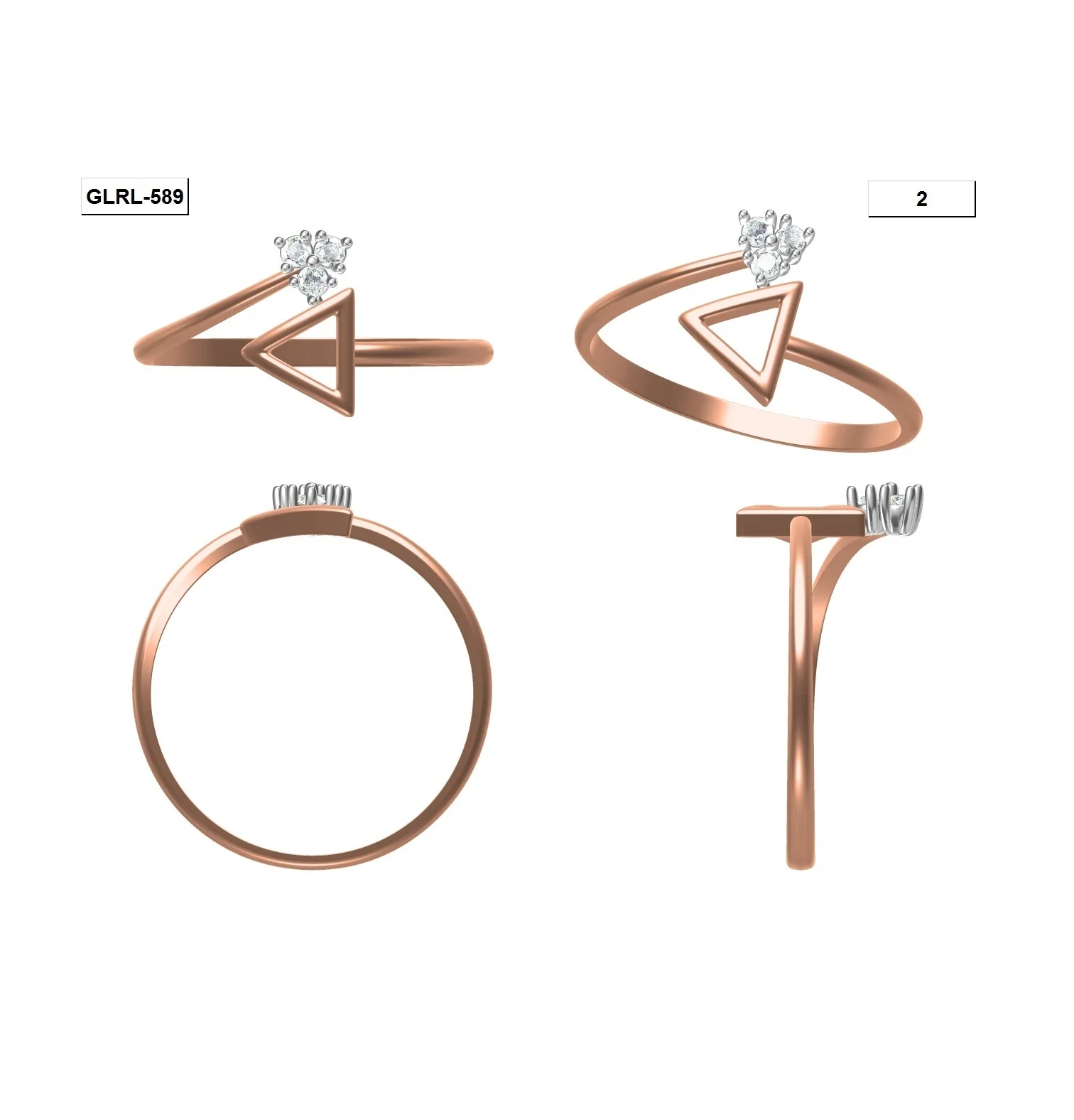 
Wholesale 18K Rose Gold One Line Diamond Engagement Ring For Women Indian Handmade Pave Diamond Designer Maamoona Ring Jewelry 