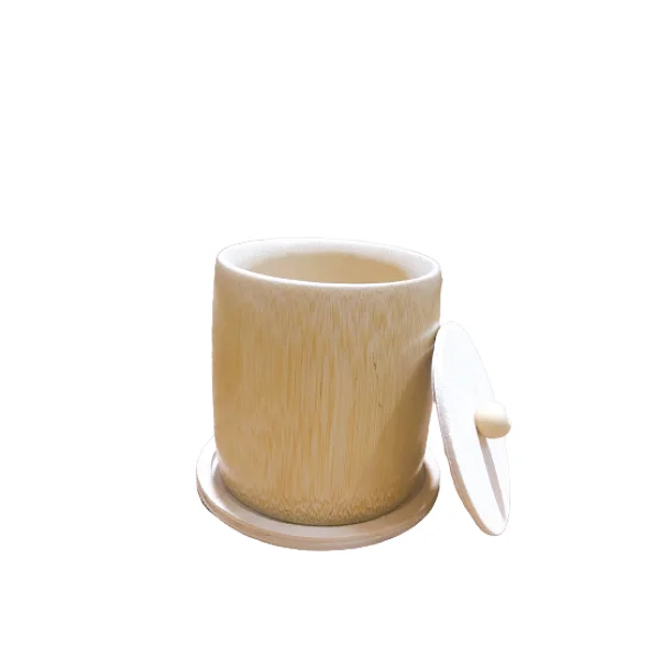 Eco-Friendly Bamboo Cup With Lid Coffee Cup Tea Cup For Water From Natural Bamboo Can Be Reusable Made In Vietnam