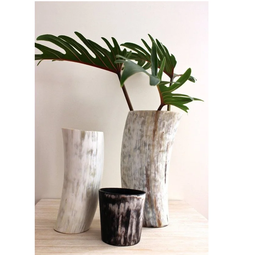 unique concept of home decor made with buffalo horn flower vases in multicolor finished for home decor flower vase
