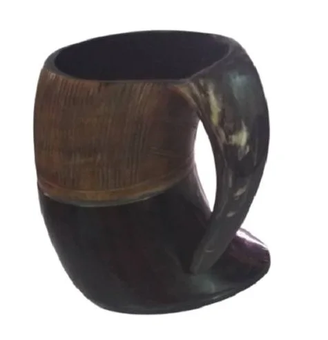 Shiny Polished Buffalo Horn Mugs Drinking Horns Glasses from India Viking Horn Mug Tankard Wholesaler from India
