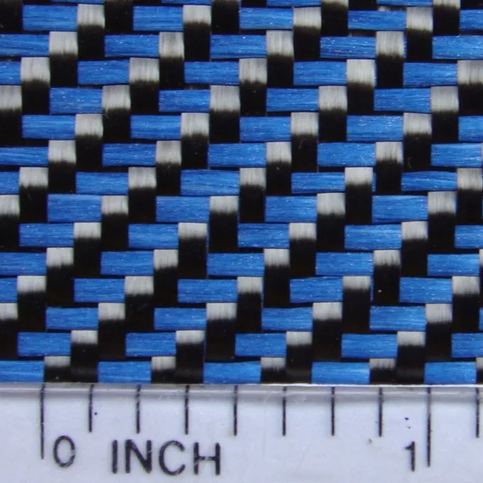 blue glass fiber  Carbon fiber hybrid  fabric