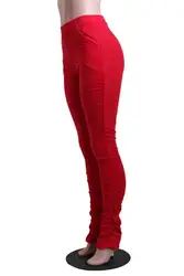 Trending Clothes Stacked trouser colorful Stacked Pants for women high waist elastic sweat ruched stacked pants