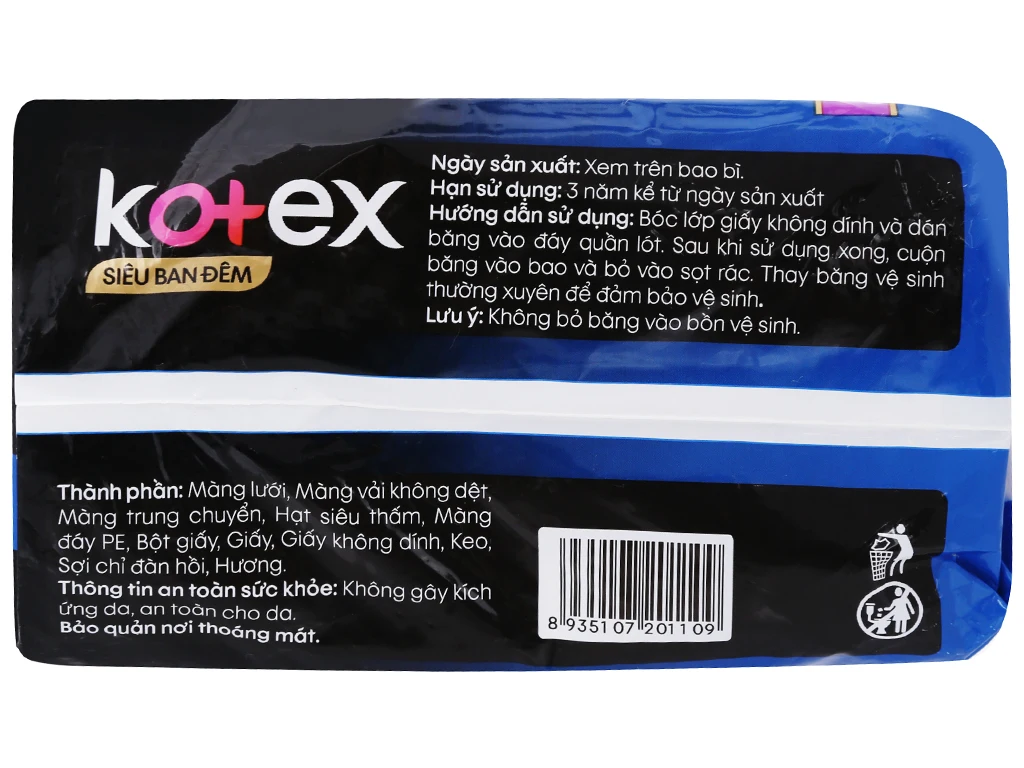 Napkin diaper for night dry with wing