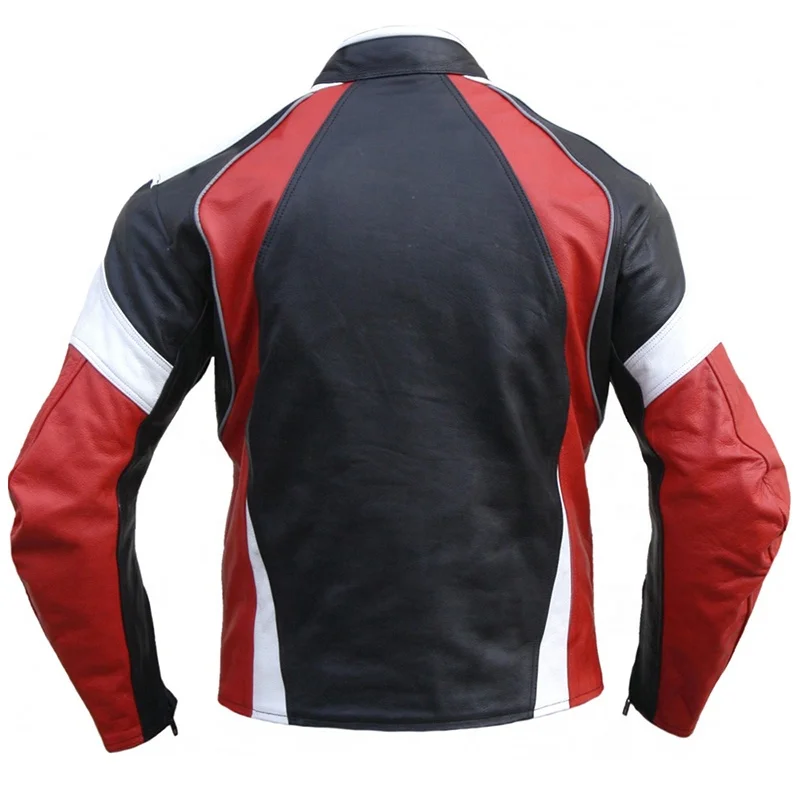 Men Genuine Leather Protective Motorbike Motorsports Racing Perforated Motorcycle Jackets